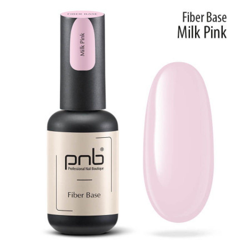 База з нейлоновими волокнами Fiber Base PNB, молочно-рожева, 8 мл