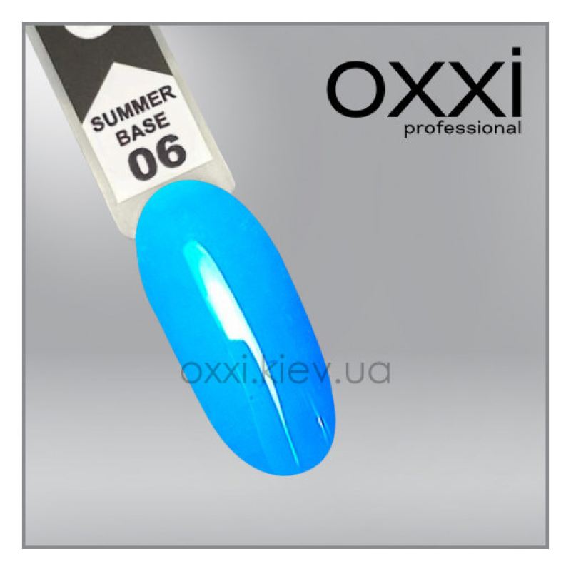 Камуфлююча кольорова база для гель-лаку Oxxi Professional Summer Base 6, блакитна, 10мл