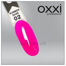 Камуфлююча кольорова база для гель-лаку Oxxi Professional Summer Base 2, малинова, 15мл