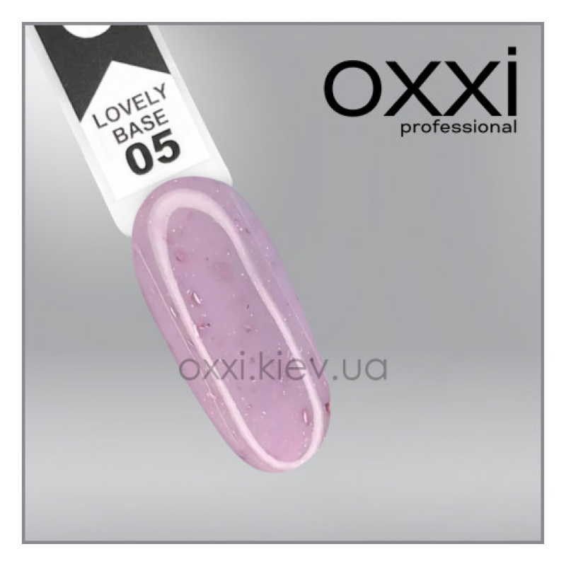 Камуфлююча база Lovely Base Oxxi Professional 5, рожевий з рожевою поталлю та шимером, 15мл