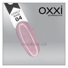 Камуфлююча база Lovely Base Oxxi Professional 4, абрикосово-рожевий з рожевою поталлю та шимером, 15мл