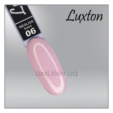Камуфлююча база для гель-лаку LUXTON Neglige Base 6, ніжно-рожева з шимером, 10мл