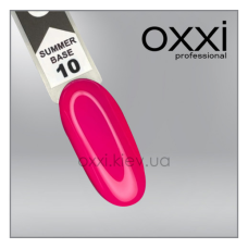 Камуфлююча кольорова база для гель-лаку Oxxi Professional Summer Base 10, рожева, 10мл
