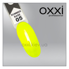 Камуфлююча кольорова база для гель-лаку Oxxi Professional Summer Base 5, лимонна, 10мл