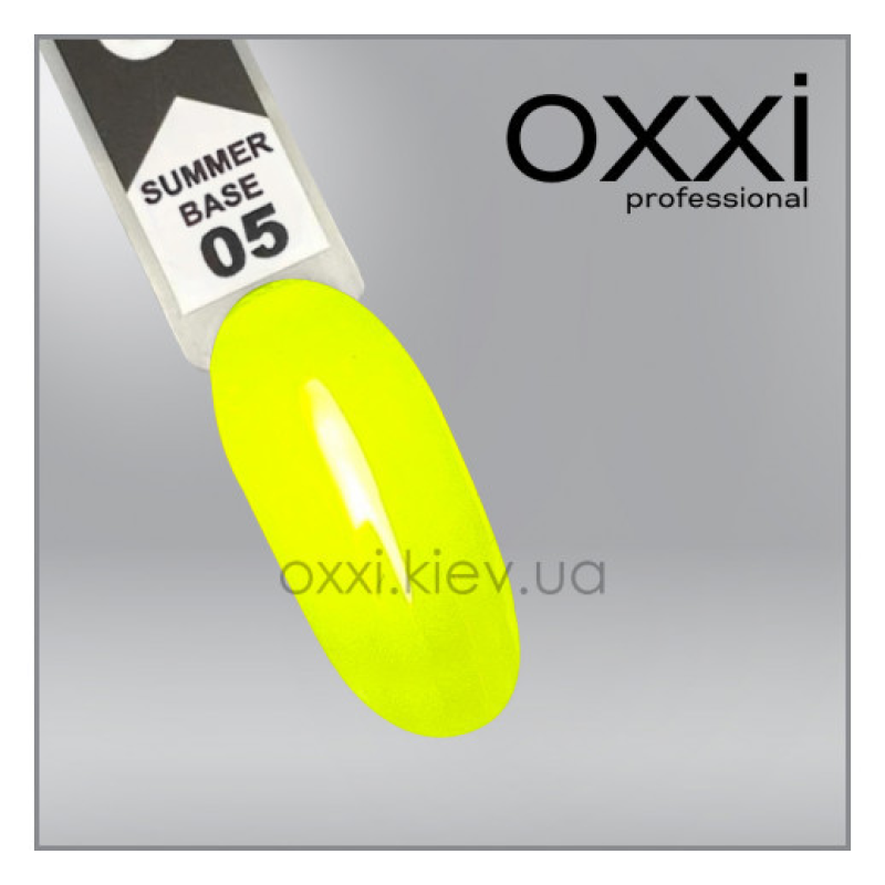 Камуфлююча кольорова база для гель-лаку Oxxi Professional Summer Base 5, лимонна, 10мл