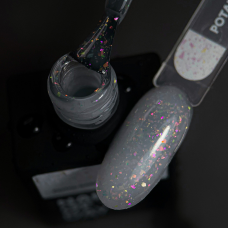 NAILSOFTHEDAY Potal base №15 ніжно-молочна з голографічною поталлю, 10 мл