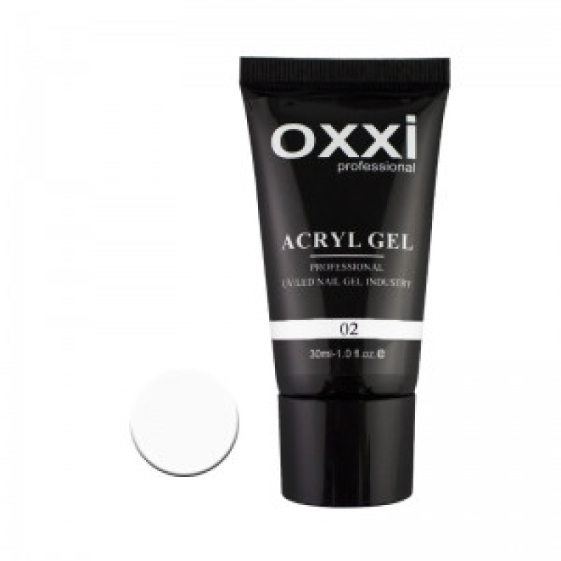 Акрил-гель (полігель) OXXI Professional 02, білий 30 мл
