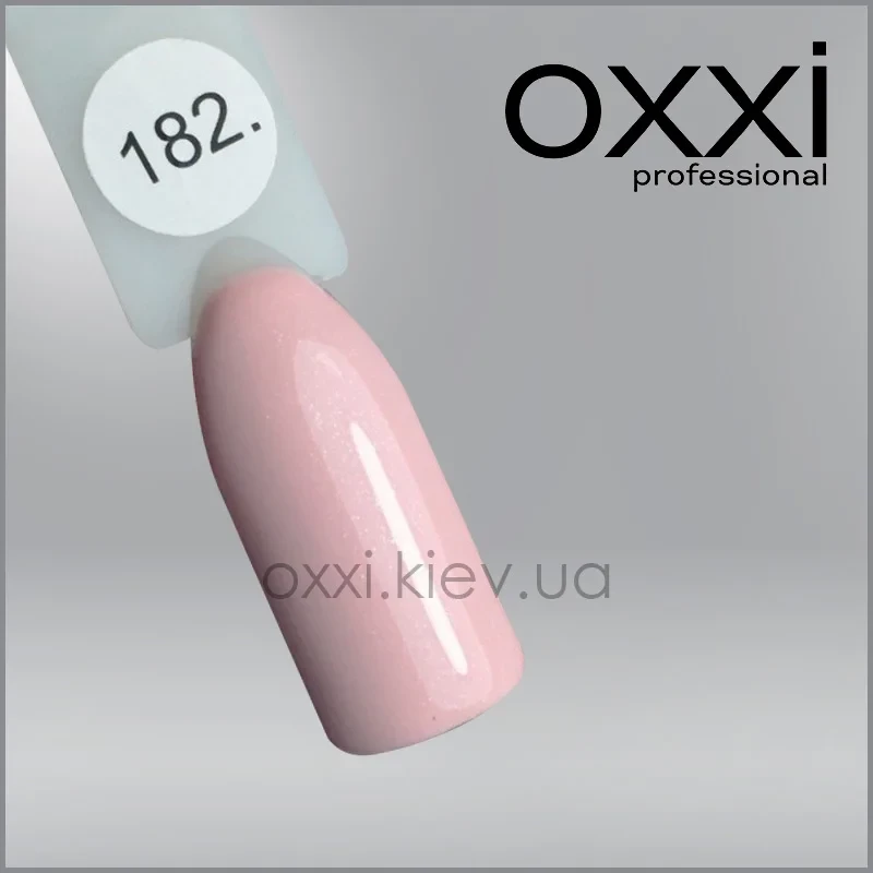 ГЕЛЬ-ЛАК OXXI 182 НЕЖНИЙ ПерсиКОВО-РОЗОВИЙ З ЕЛЕ ЗАМЕТНИМ МІКРОБЛЕСКОМ, 10МЛ