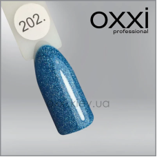 ГЕЛЬ-ЛАК OXXI 202 СИНЕ-БІРЮЗОВИЙ Зі СПРАВЖНИМИ ГОЛОГРАФІЧНИМИ БЛЕСТКАМИ, 10МЛ