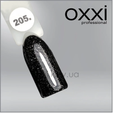 ГЕЛЬ-ЛАК OXXI 205 ЧОРНИЙ СЕРЕБРИСТИМИ БЛЕСТКАМИ, 10МЛ