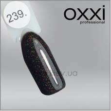 ГЕЛЬ-ЛАК OXXI 239 ЧОРНИЙ З КРАСНИМ І ЗЕЛЕНИМ МІКРОБЛЕСКОМ, 10МЛ