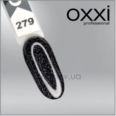 ГЕЛЬ-ЛАК OXXI 279 ЧОРНИЙ З БЛЕСТКАМИ, 10МЛ