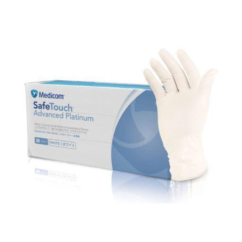 Рукавички нітрилові без пудри платинові білі “Safe-Touch“, Medicom