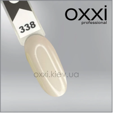 ГЕЛЬ-ЛАК OXXI 338, МОЛОЧНИЙ БІЖ зі СЕРЕБРИСТИМИ ШІММЕРАМ, 10МЛ