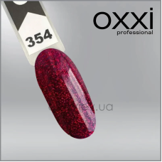 ГЕЛЬ-ЛАК OXXI 354, Винне БОРДО З КРАСНИМИ БЛЕСТКАМИ, 10МЛ